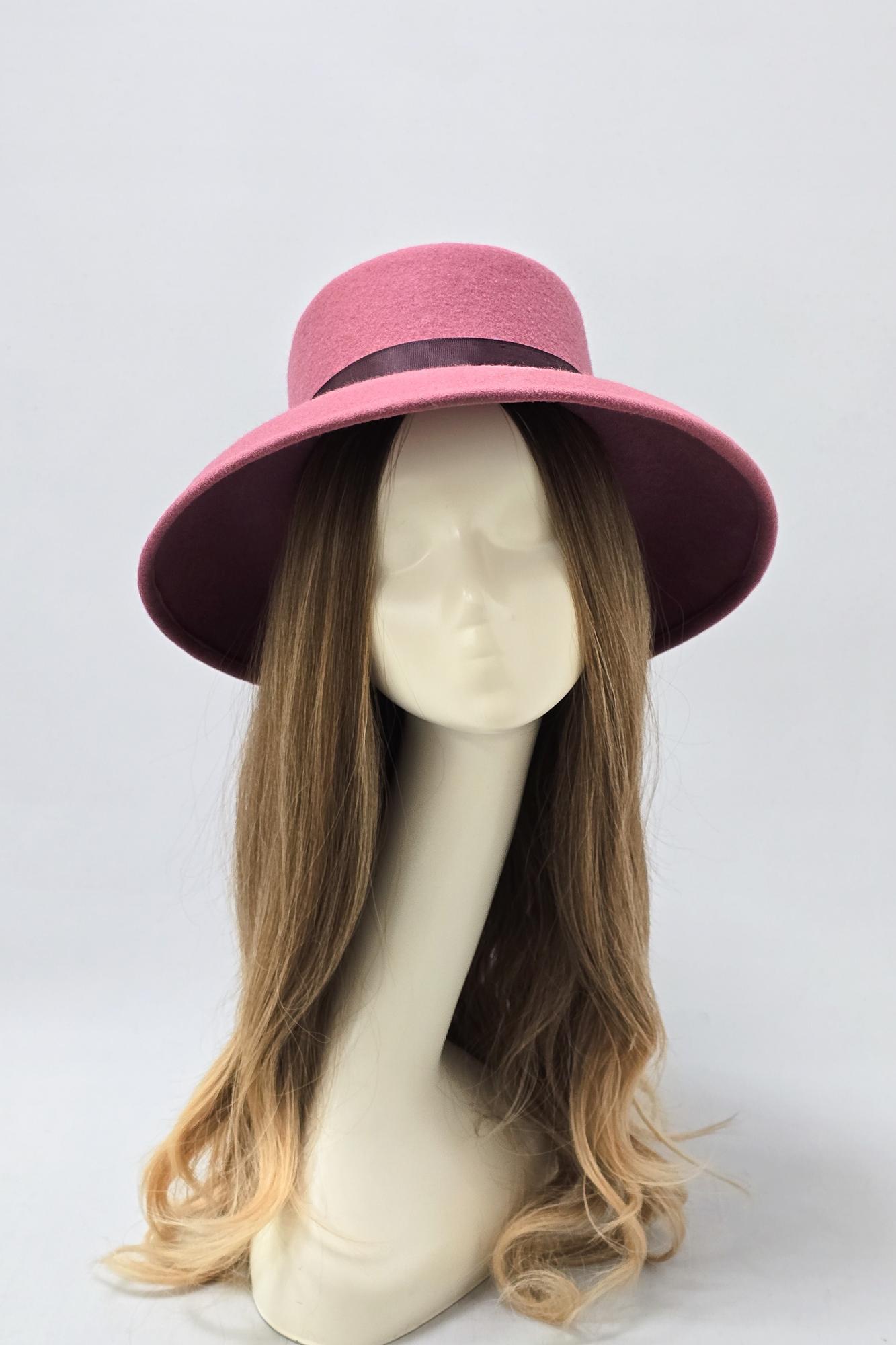 Фетровая шляпа "Незнакомка мини". Цвет античная роза