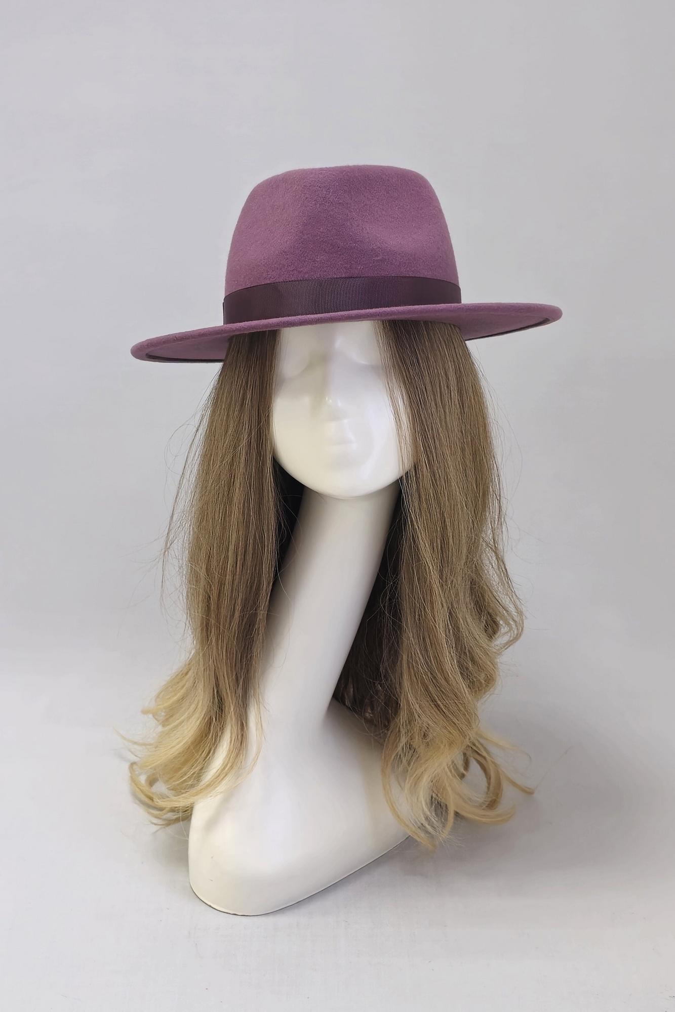 Шляпа федора. Цвет темная античная роза
