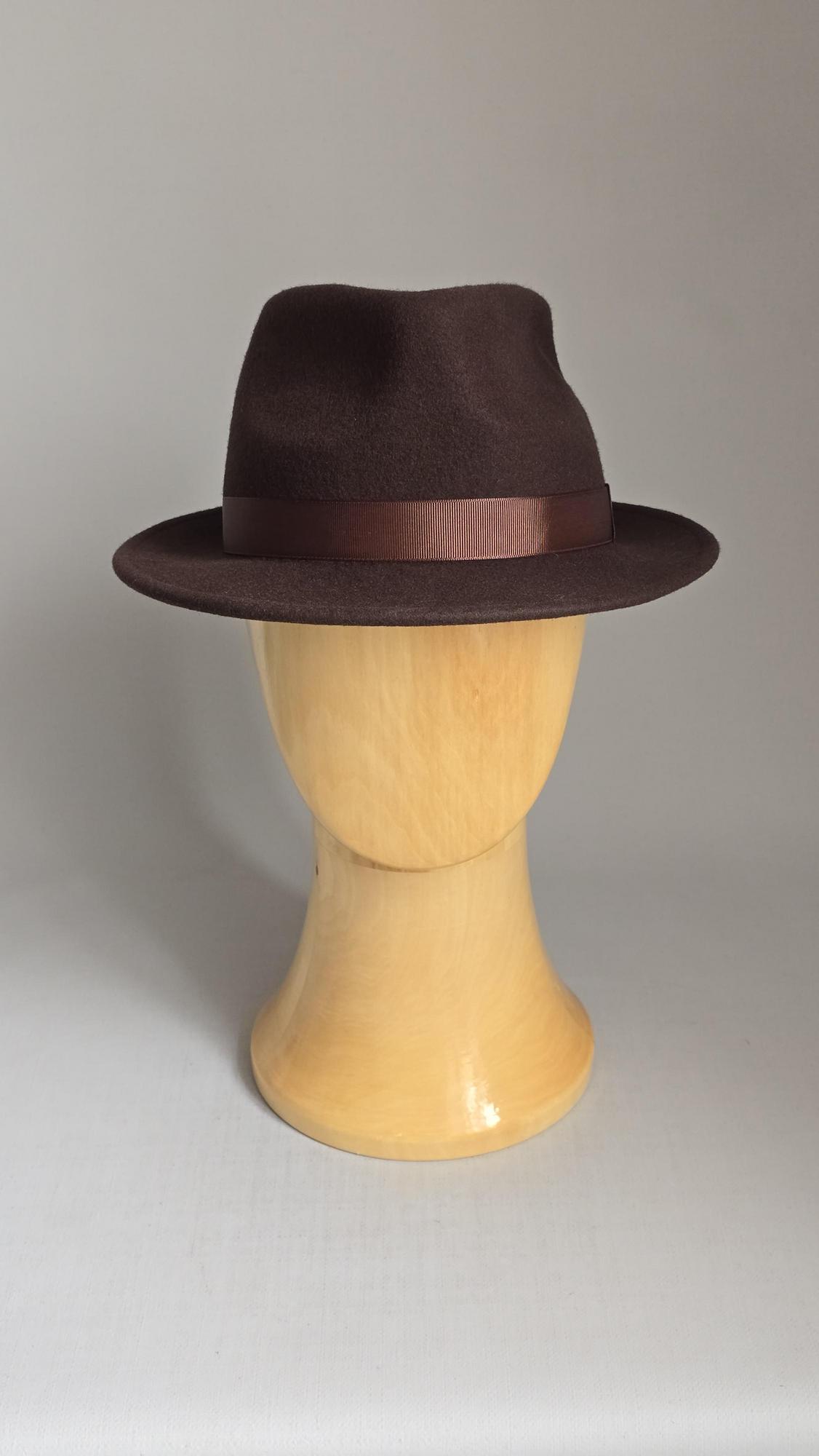 Шляпа федора мужская. Цвет коричневый