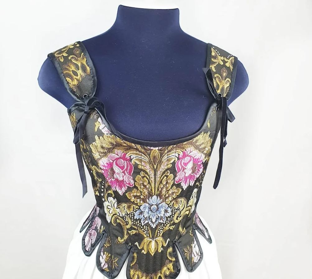 Корсет "Рококо" Черный с Цветами