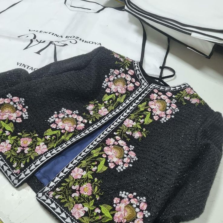 The "Paradise Garden" Jacket — in black tweed