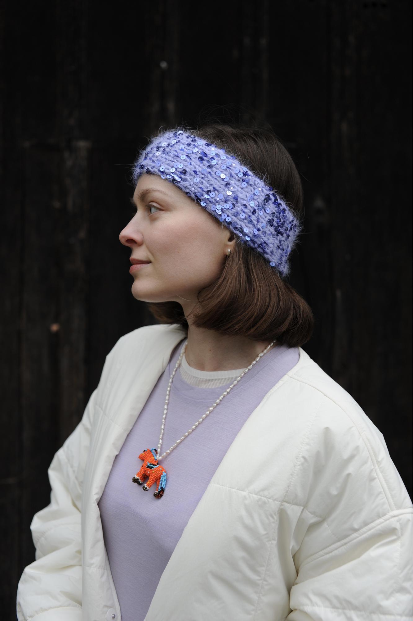 Violet sequin headband