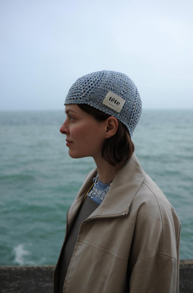 Swimming cap with micro sequins-blue