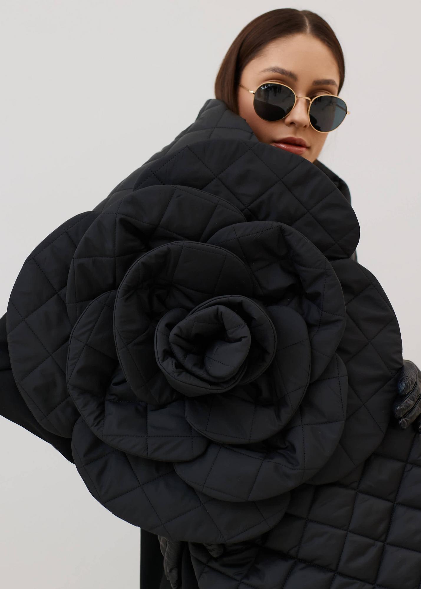 Quilted scarf black