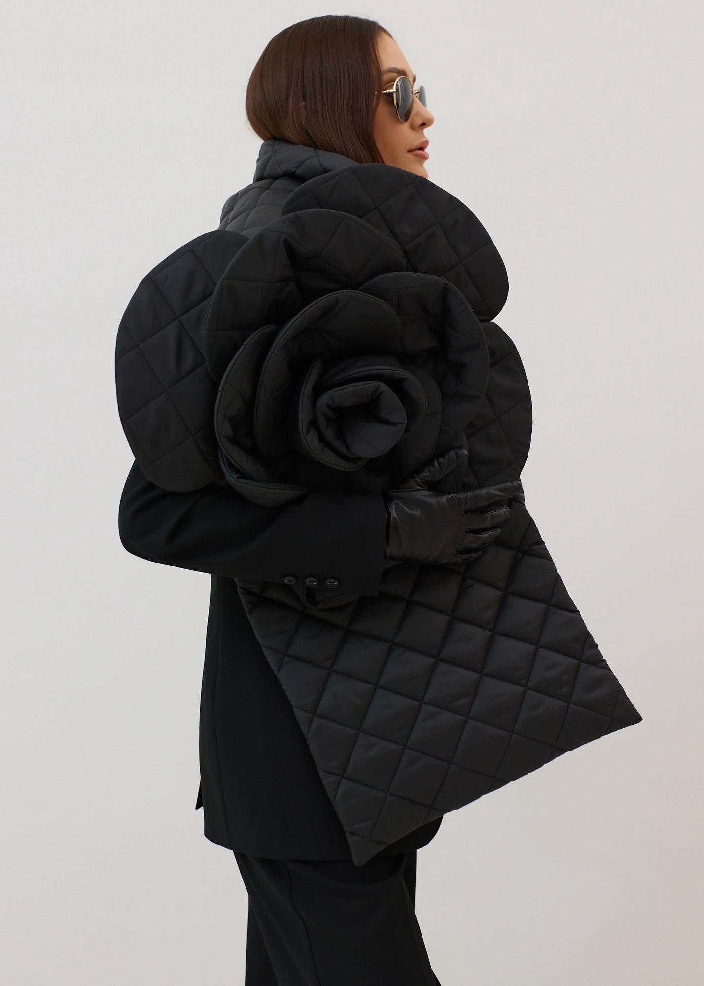 Quilted scarf black