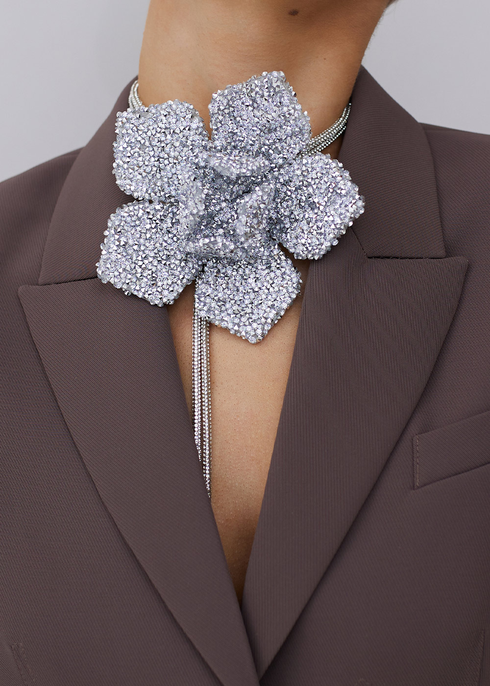 Brooch of rhinestones 10-12cm