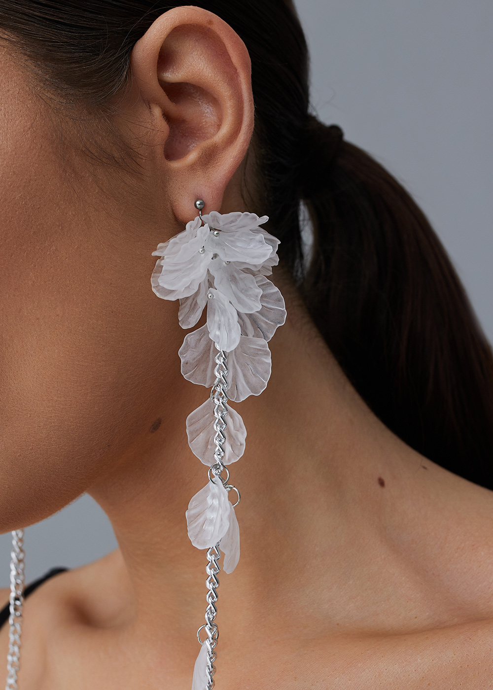 Earrings-petals white