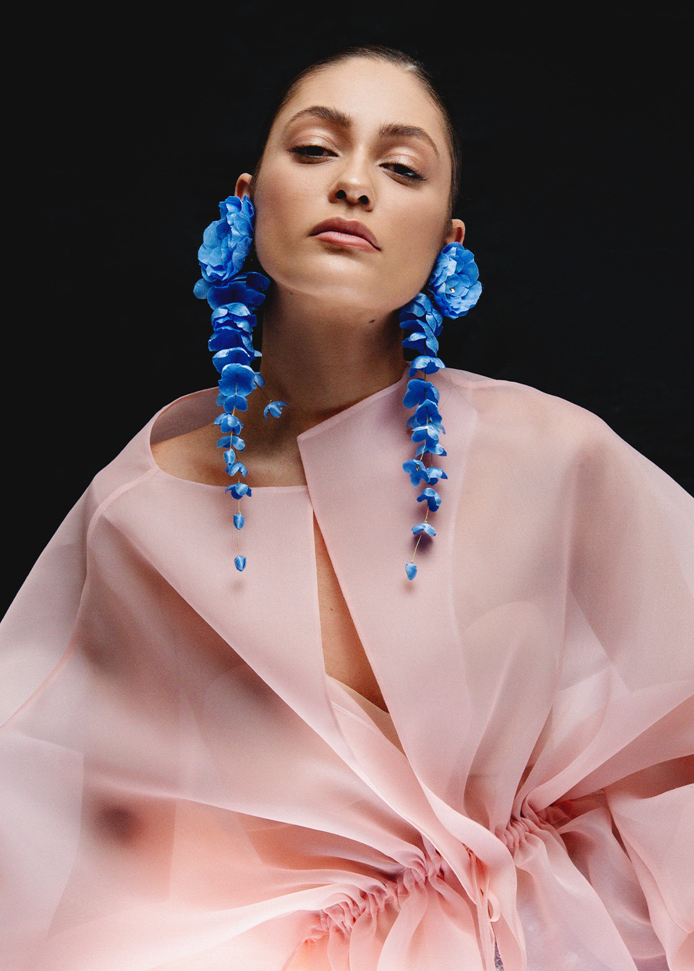 Earrings-bunch trio, blue