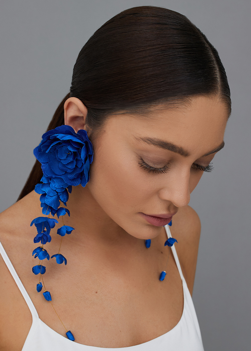 Earrings-bunch, blue
