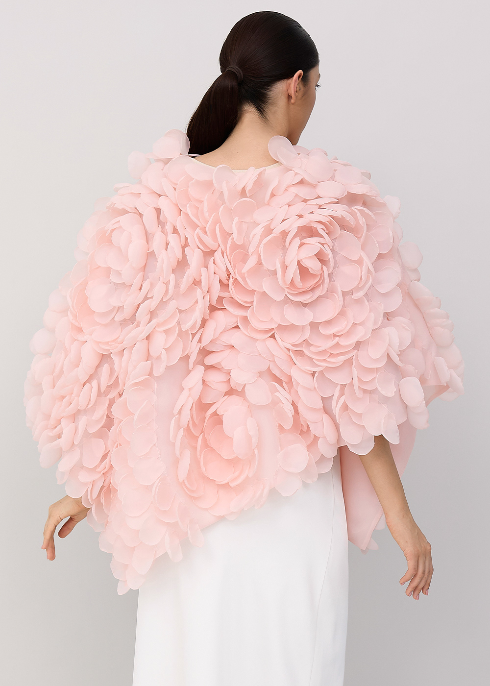 Asymmetrical cape, pink