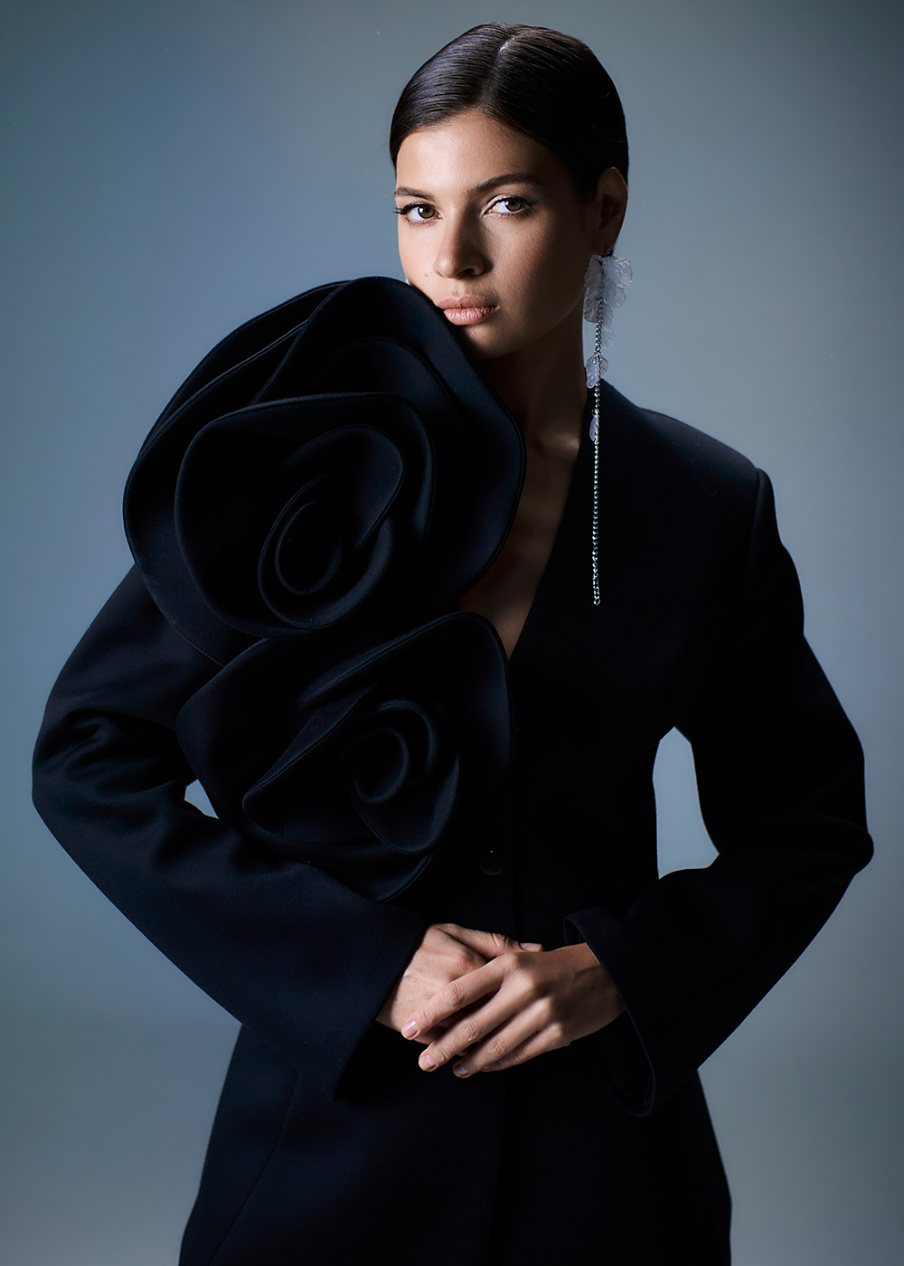 Jacket with roses black