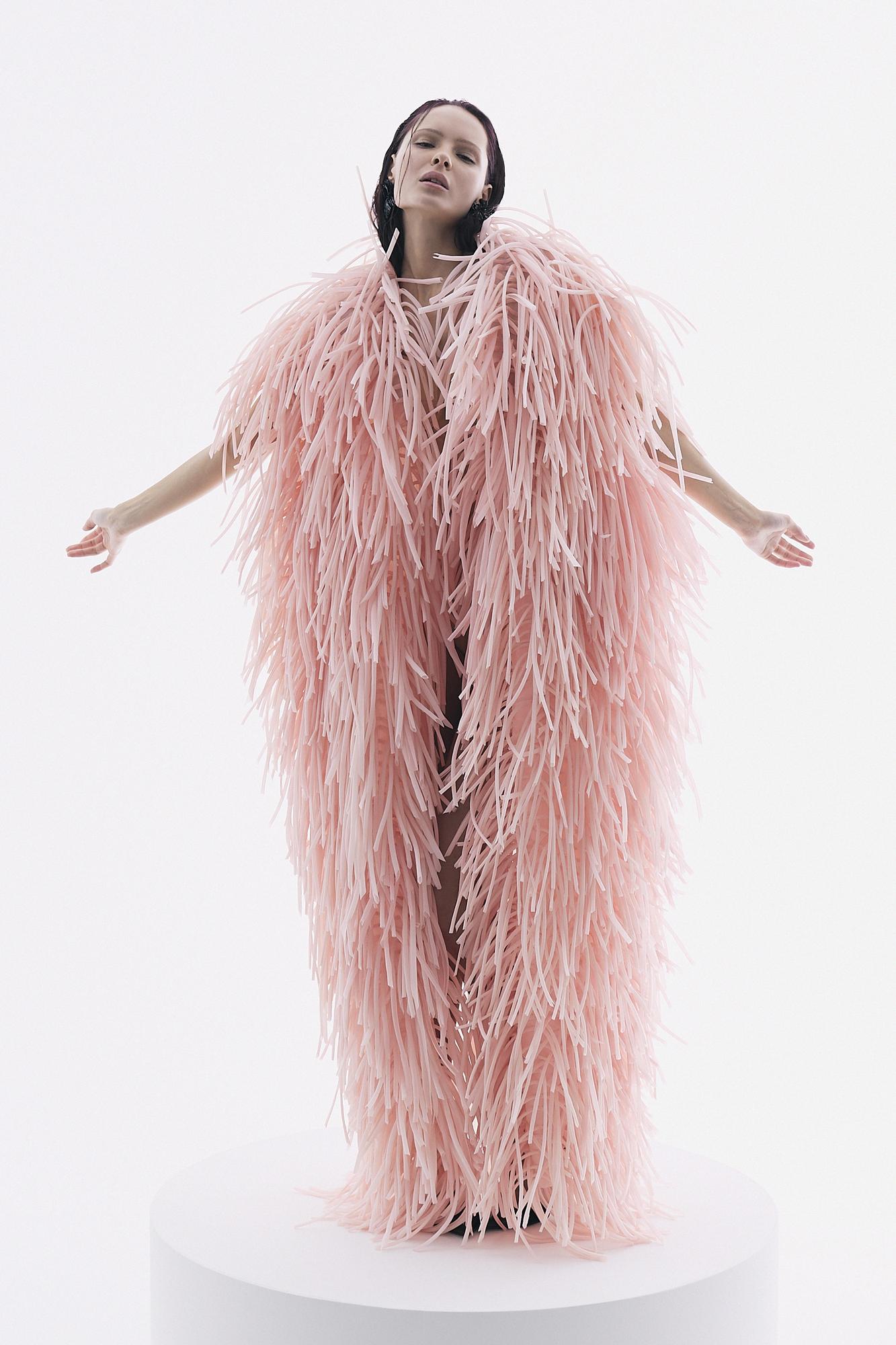 Coat maxi without sleeves Ophiris, pink