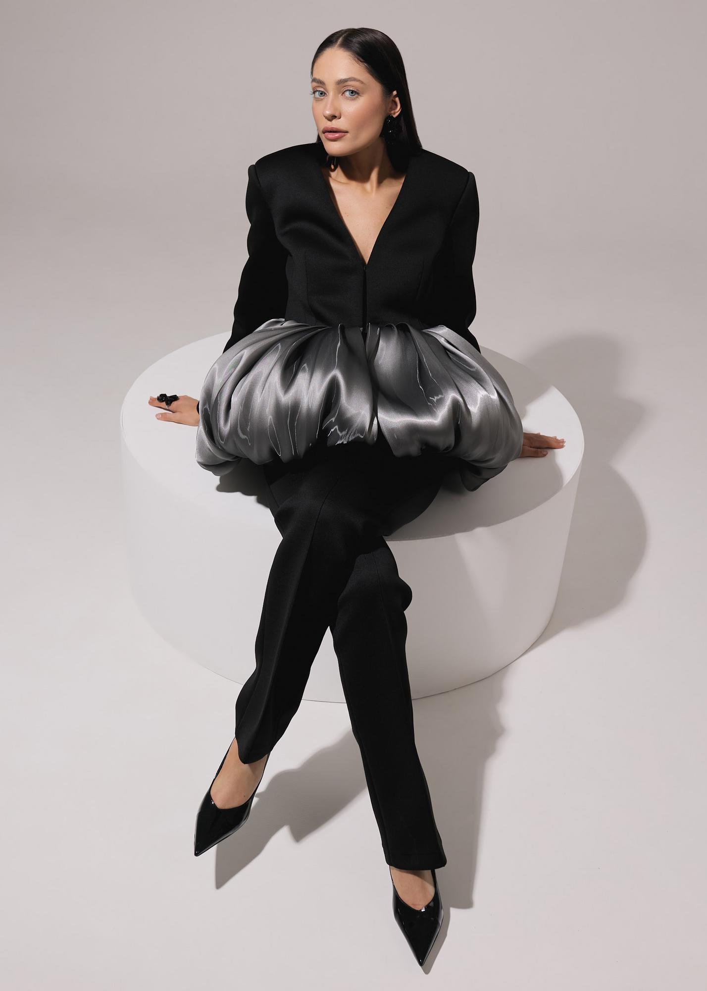 Jacket with basque Tidal, black