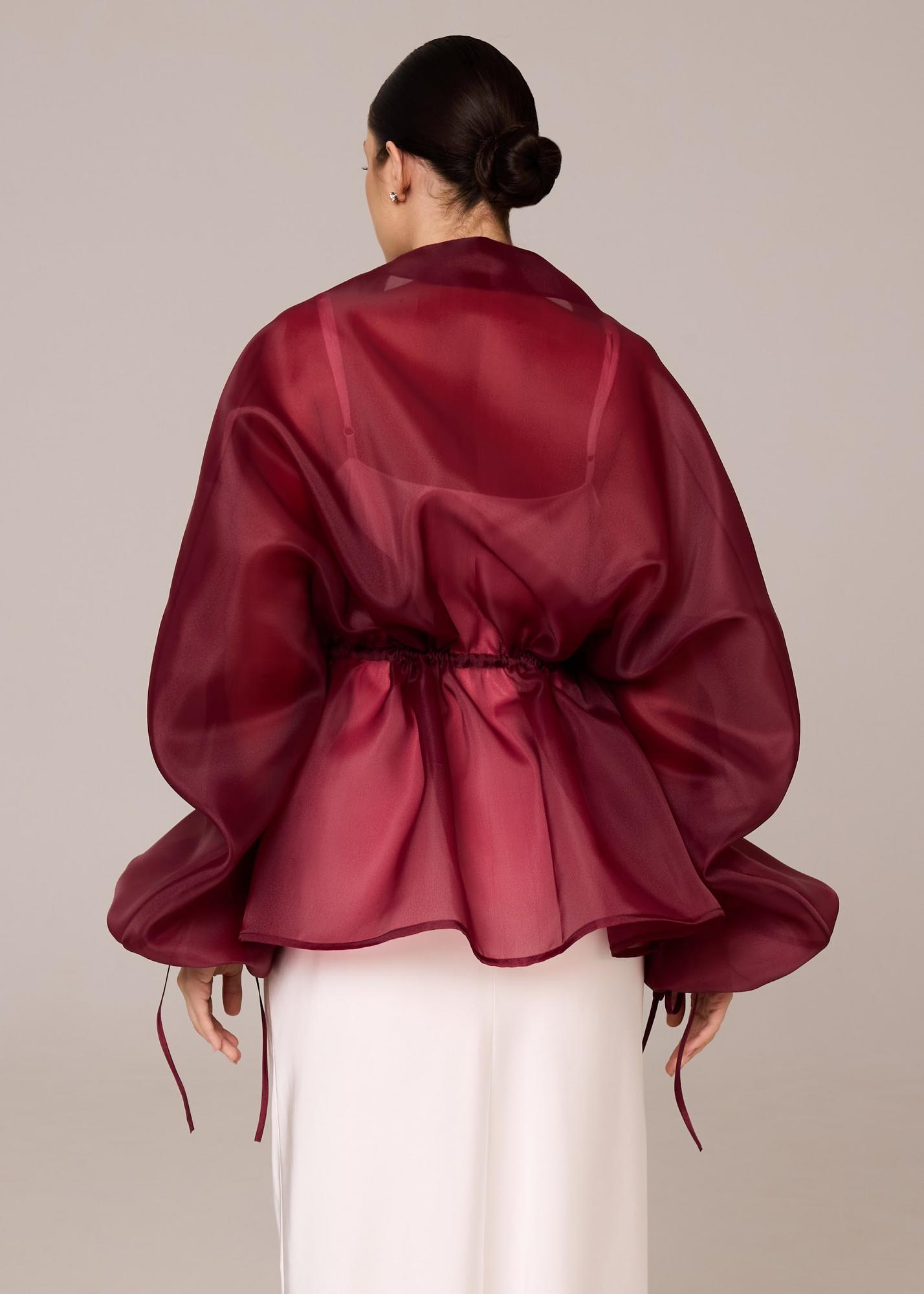 Blouse, burgundy