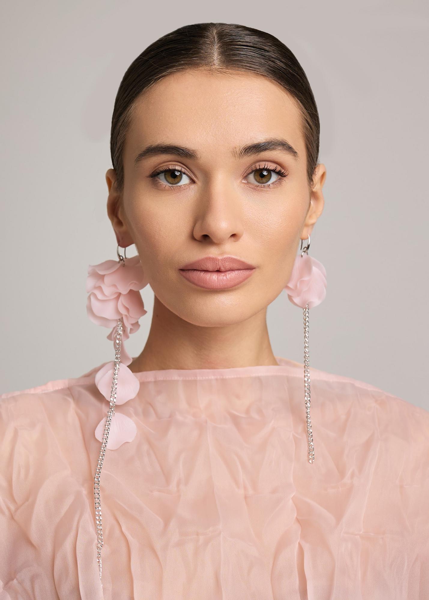Earrings-bunch Polfera pair, pink