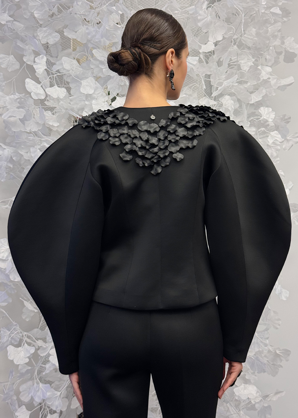 Jacket with petals Polfera, black