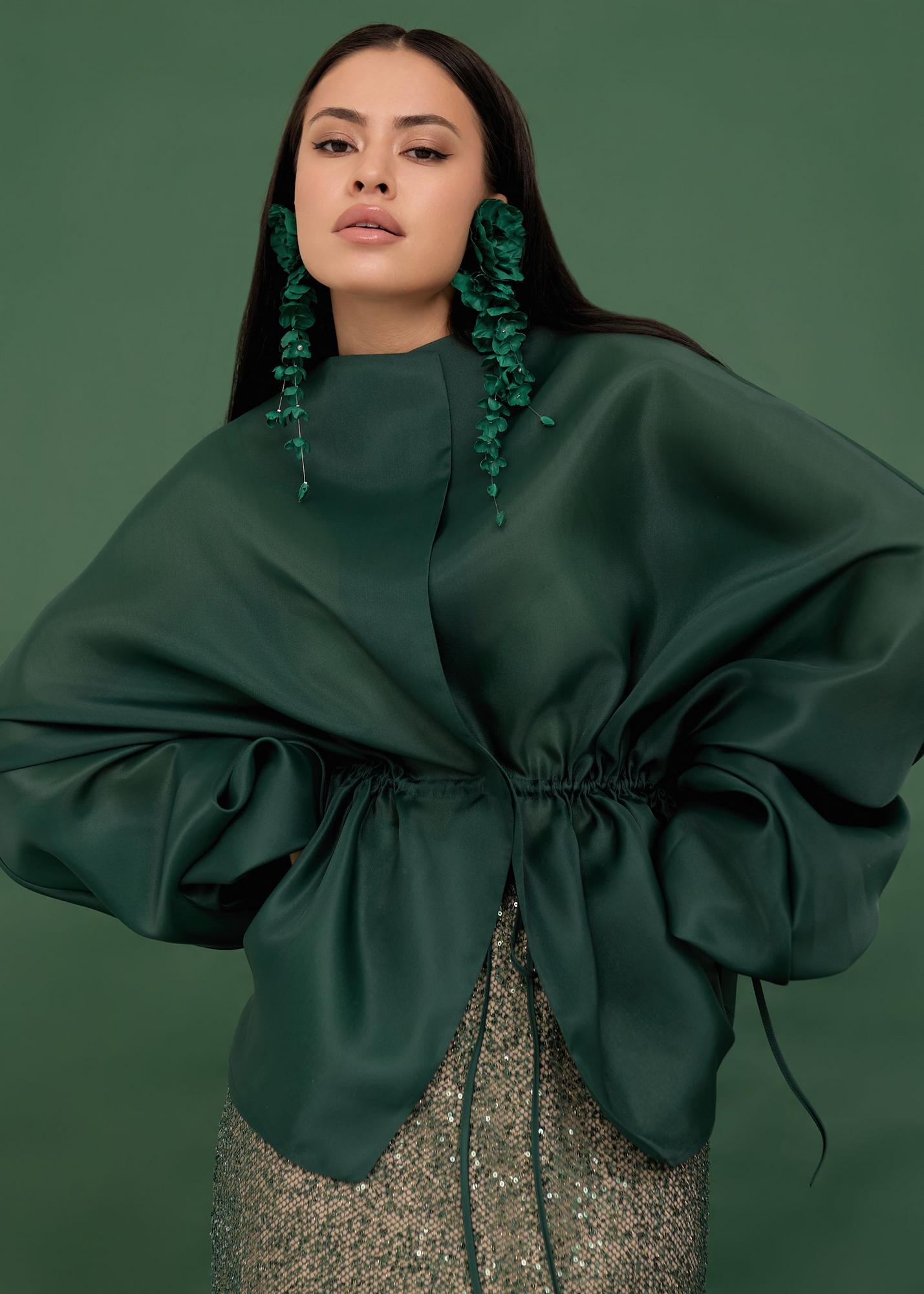 Blouse, emerald