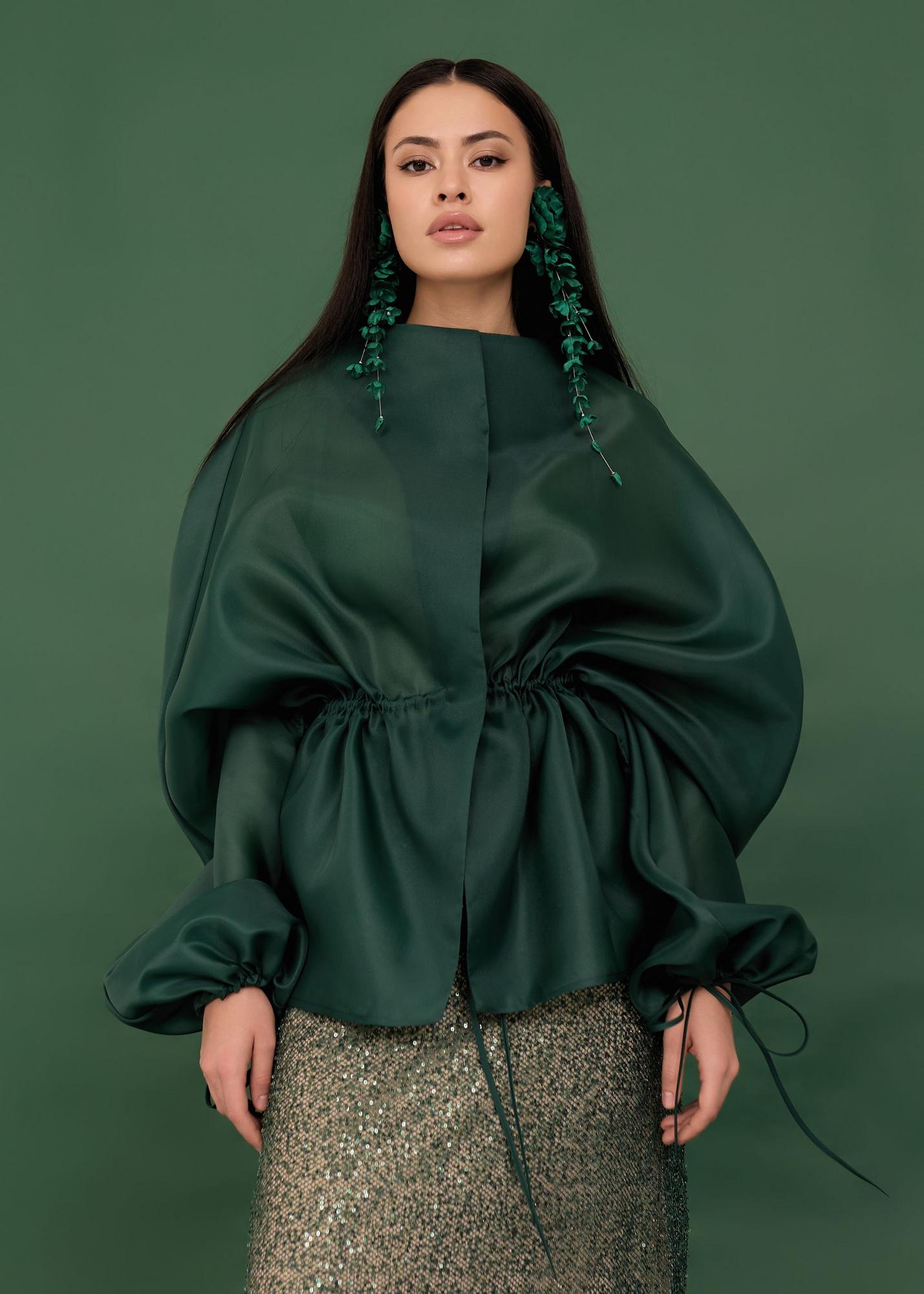 Blouse, emerald