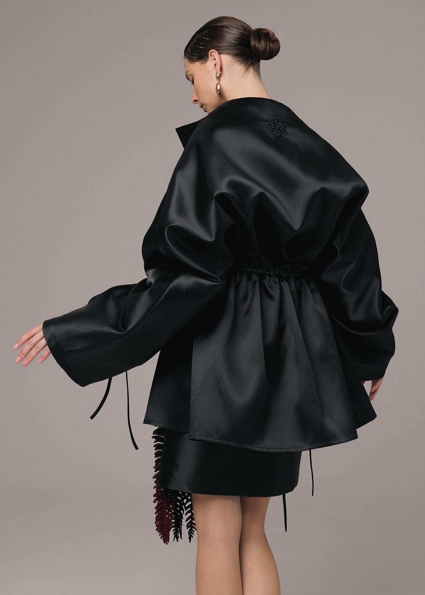 Blouse of taffeta, black