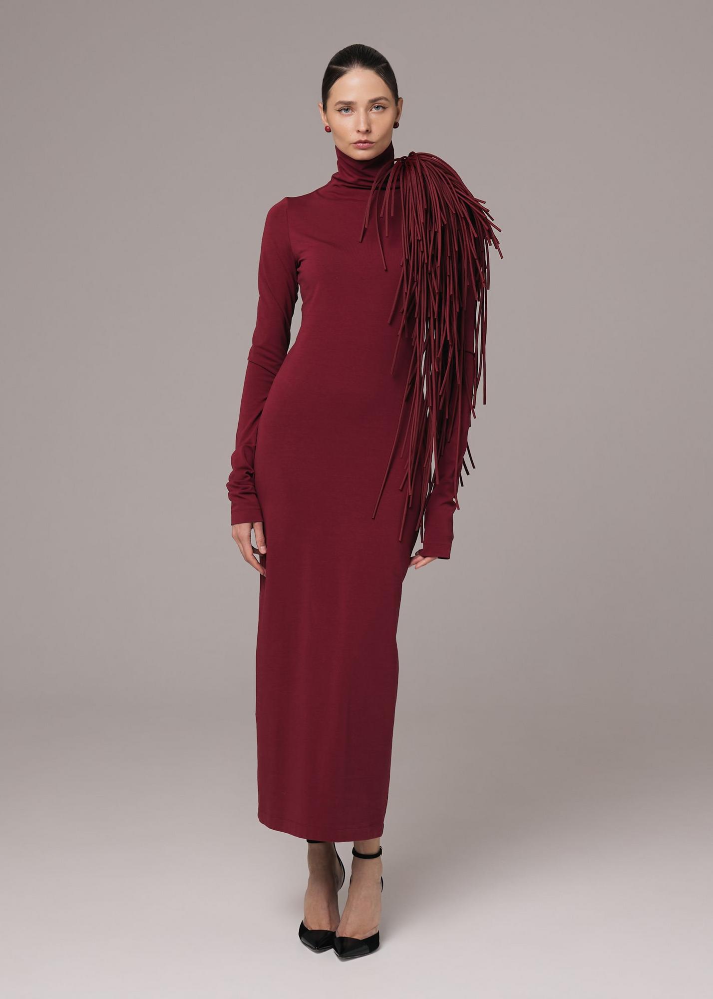 Dress midi, burgundy