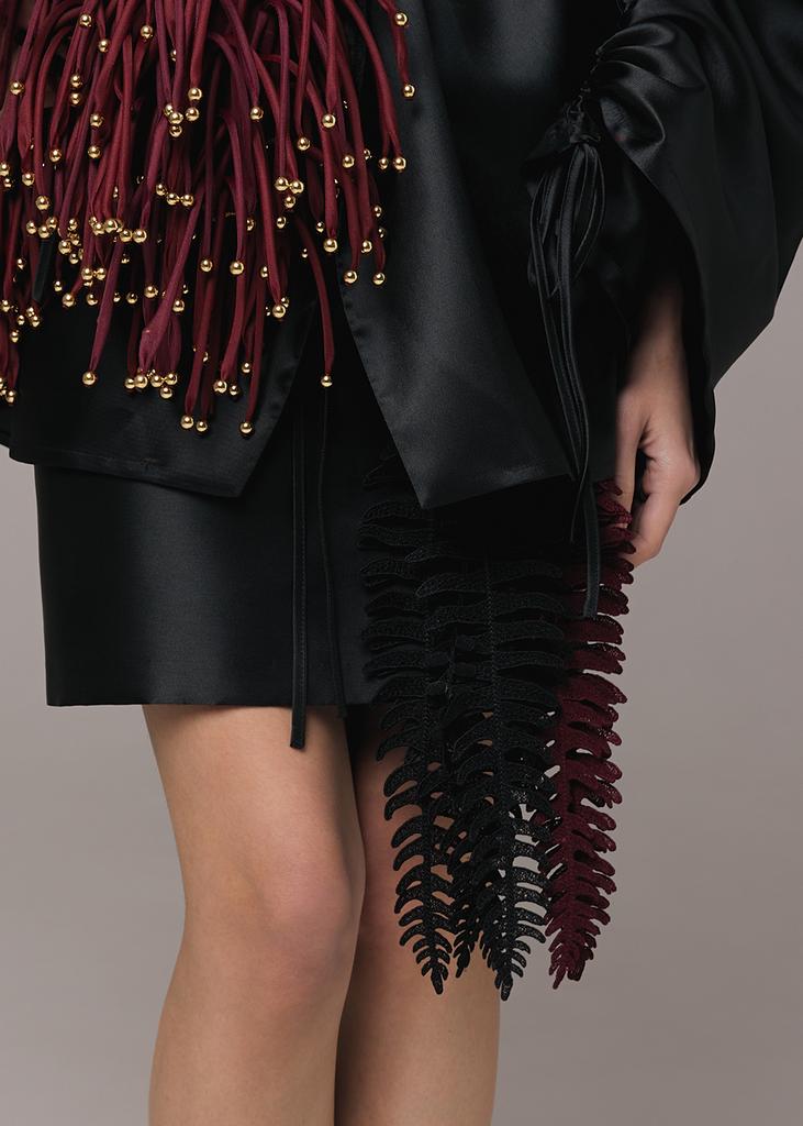 Brooch fern, burgundy