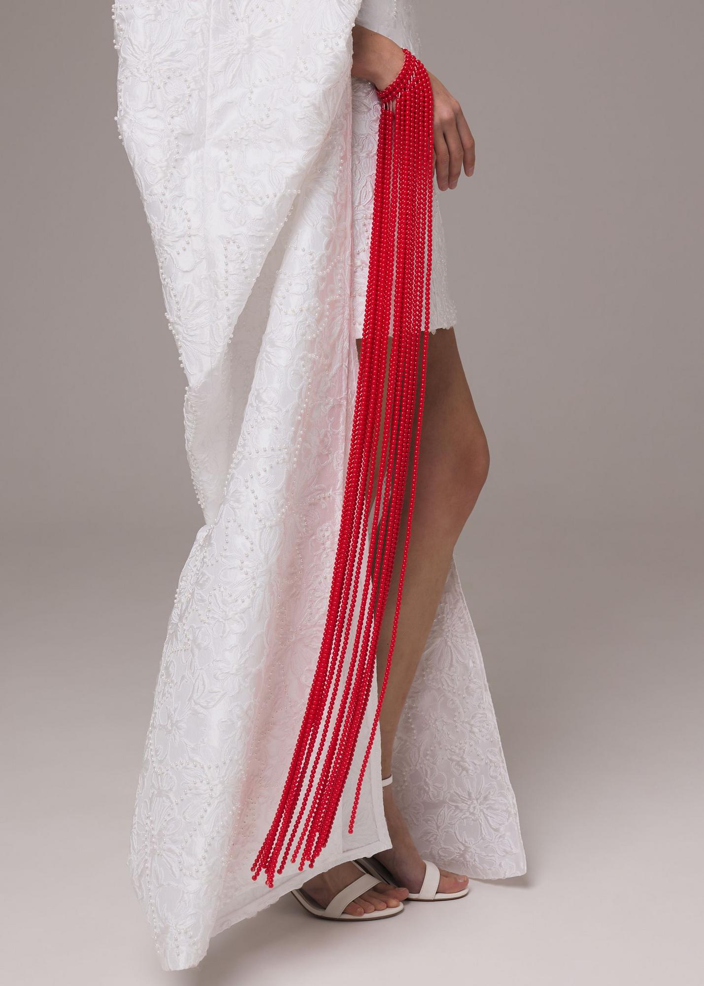 Bracelet of beads, red