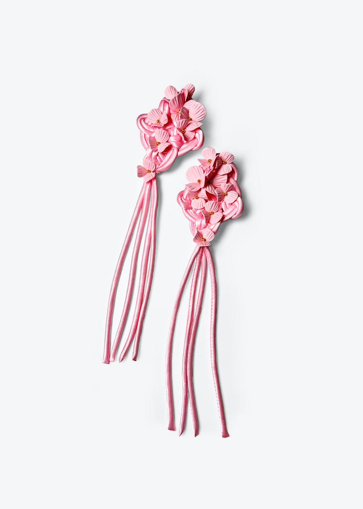 Braided earrings, pink