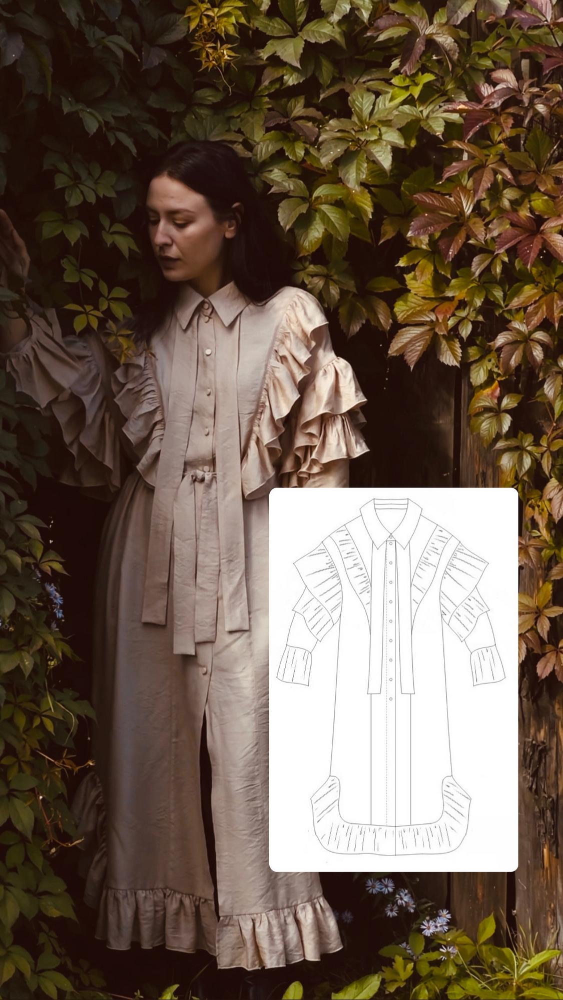 Платье/Блуза Магдалена ВЫКРОЙКА 2В1