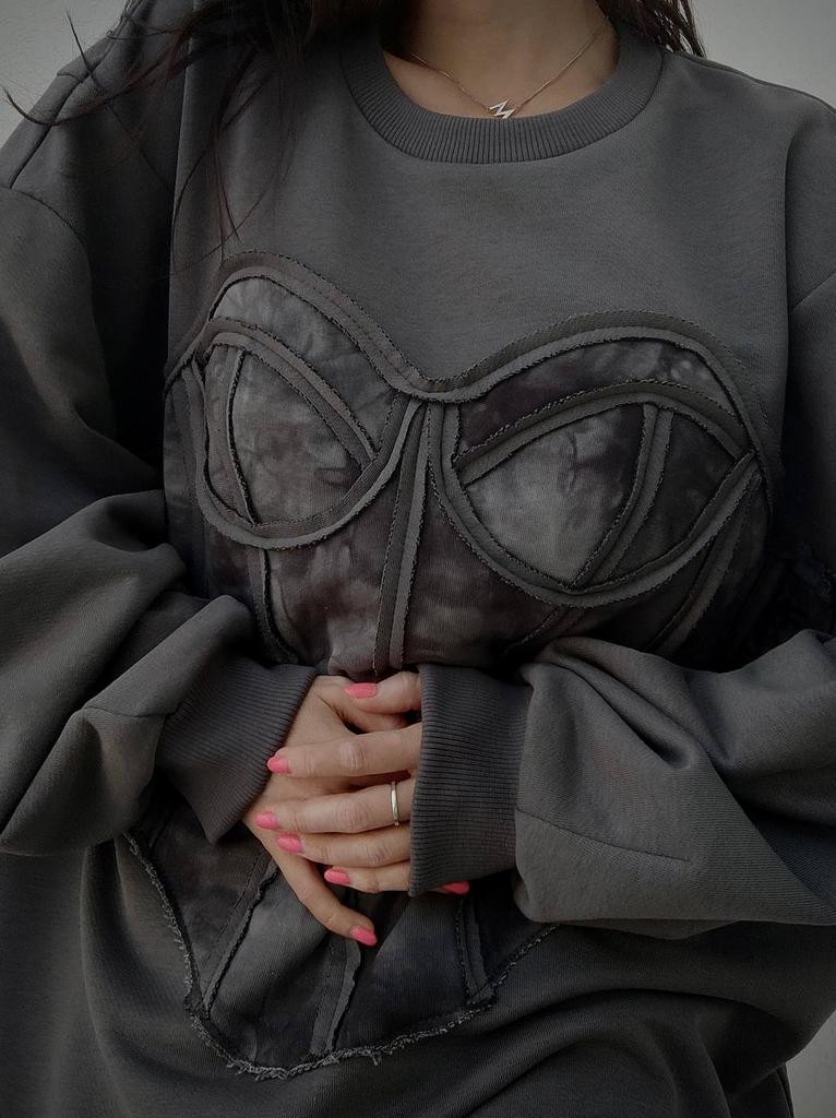 Свитшот с имитацией корсета "Тай Дай"