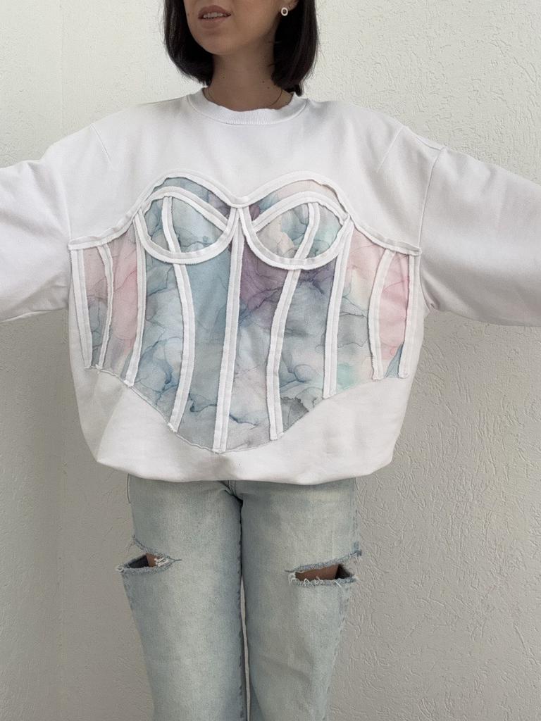 Свитшот  с имитацией корсета "Тай Дай"