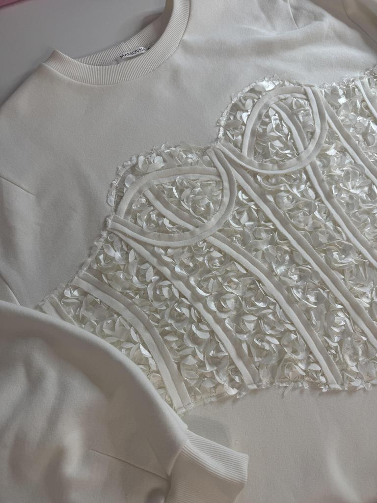 Свитшот c имитацией корсета "Розы атласные"