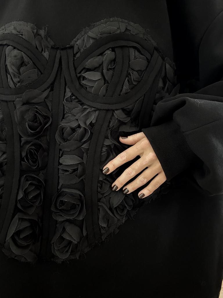 Свитшот с имитацией корсета "Розы"