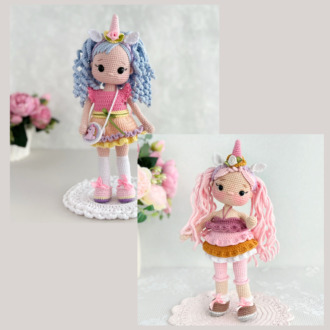 Сет "Кукла-единорожка Незабудка и Розочка"