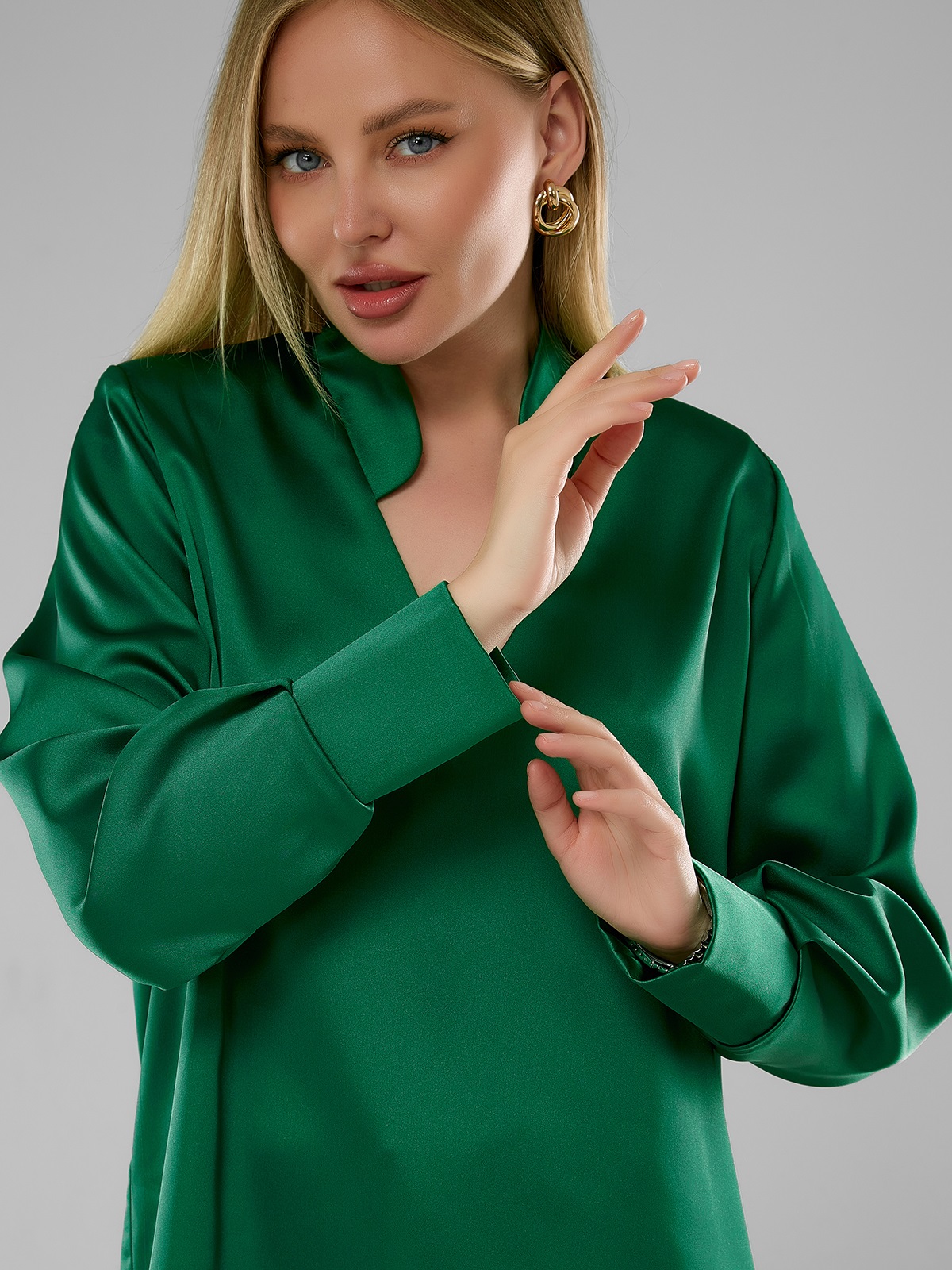 Блузка "Лаванда изумруд"