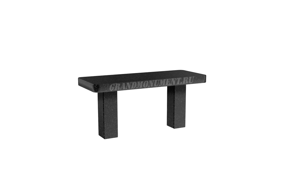 Скамейка на могилу из гранита с закругленными углами у сиденья.