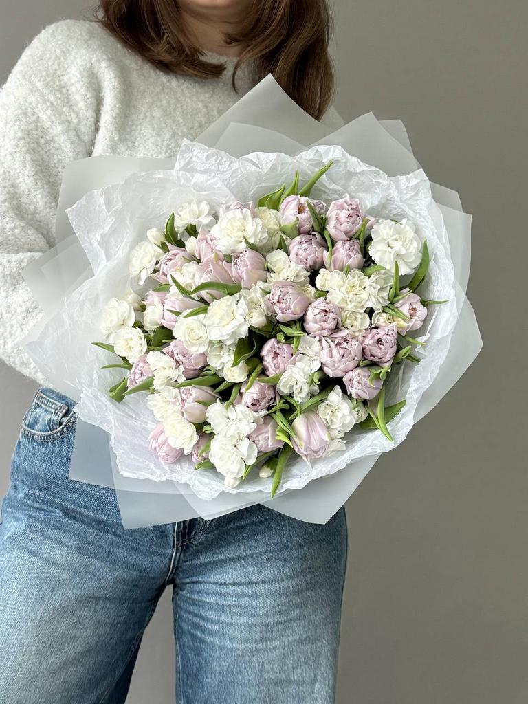 ДУОБУКЕТ "ТЮЛЬПАНЫ НА СНЕГУ"