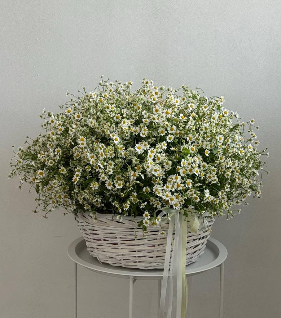 КОМПОЗИЦИЯ В КОРЗИНЕ "ПОЛЕ РОМАШЕК"