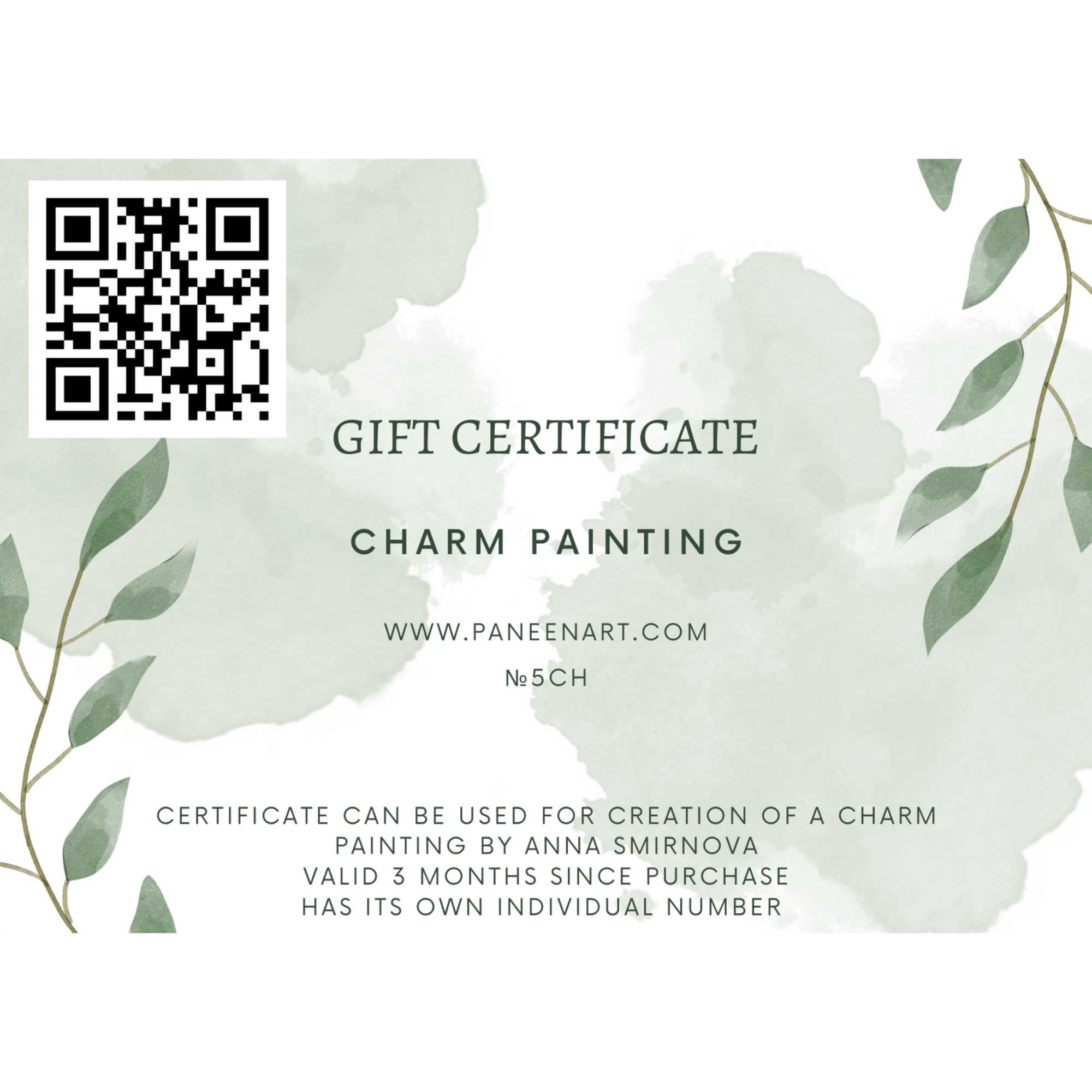 CERTIFICATE for CHARM PAINTING