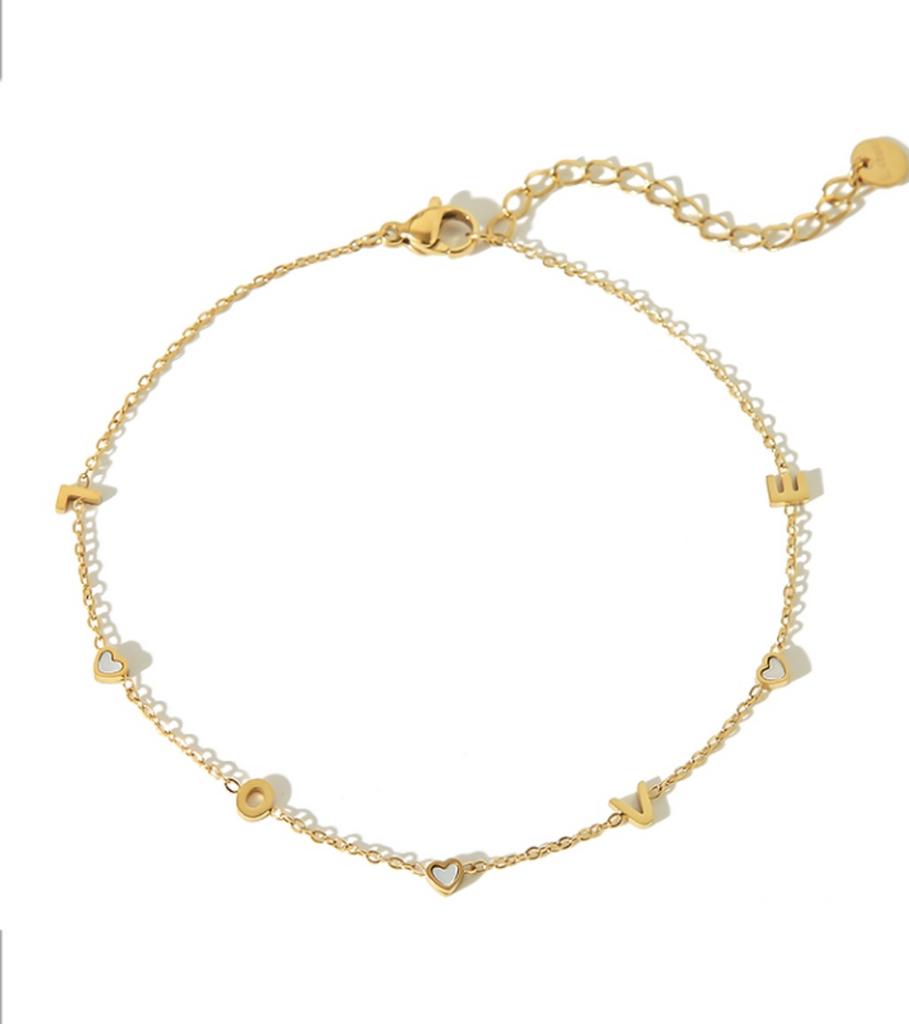 Браслет на ногу Love Alphabet