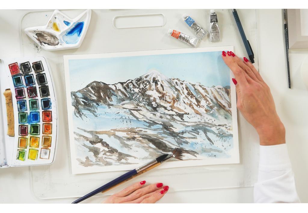 он-лайн урок по акварели "Горы"