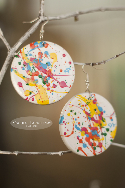 Серьги с росписью "Творчество"