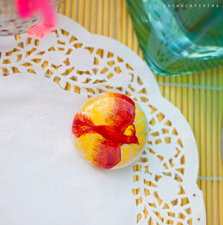 Брошь с росписью "Firebird"