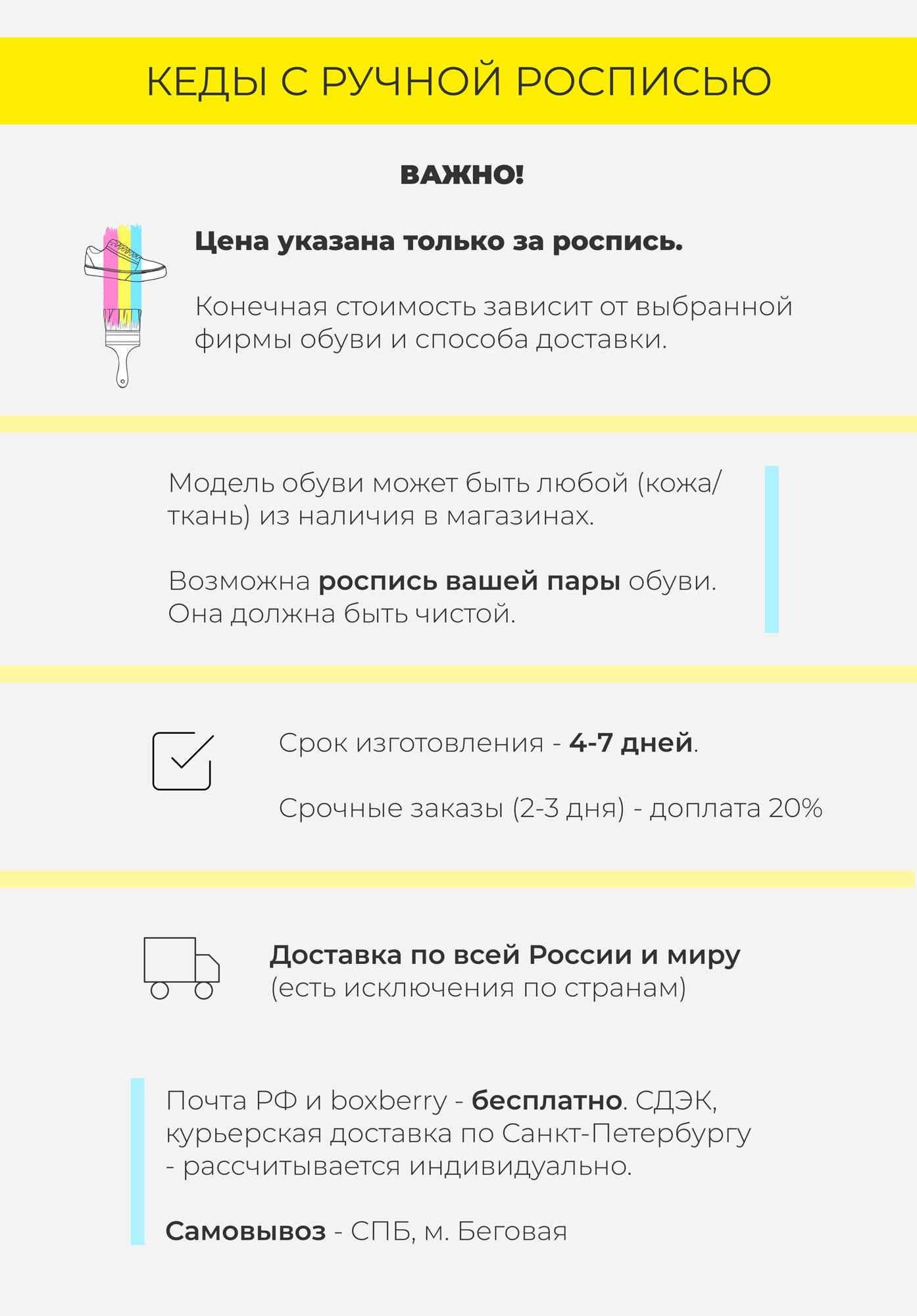 Голубые кеды с  росписью - Облака