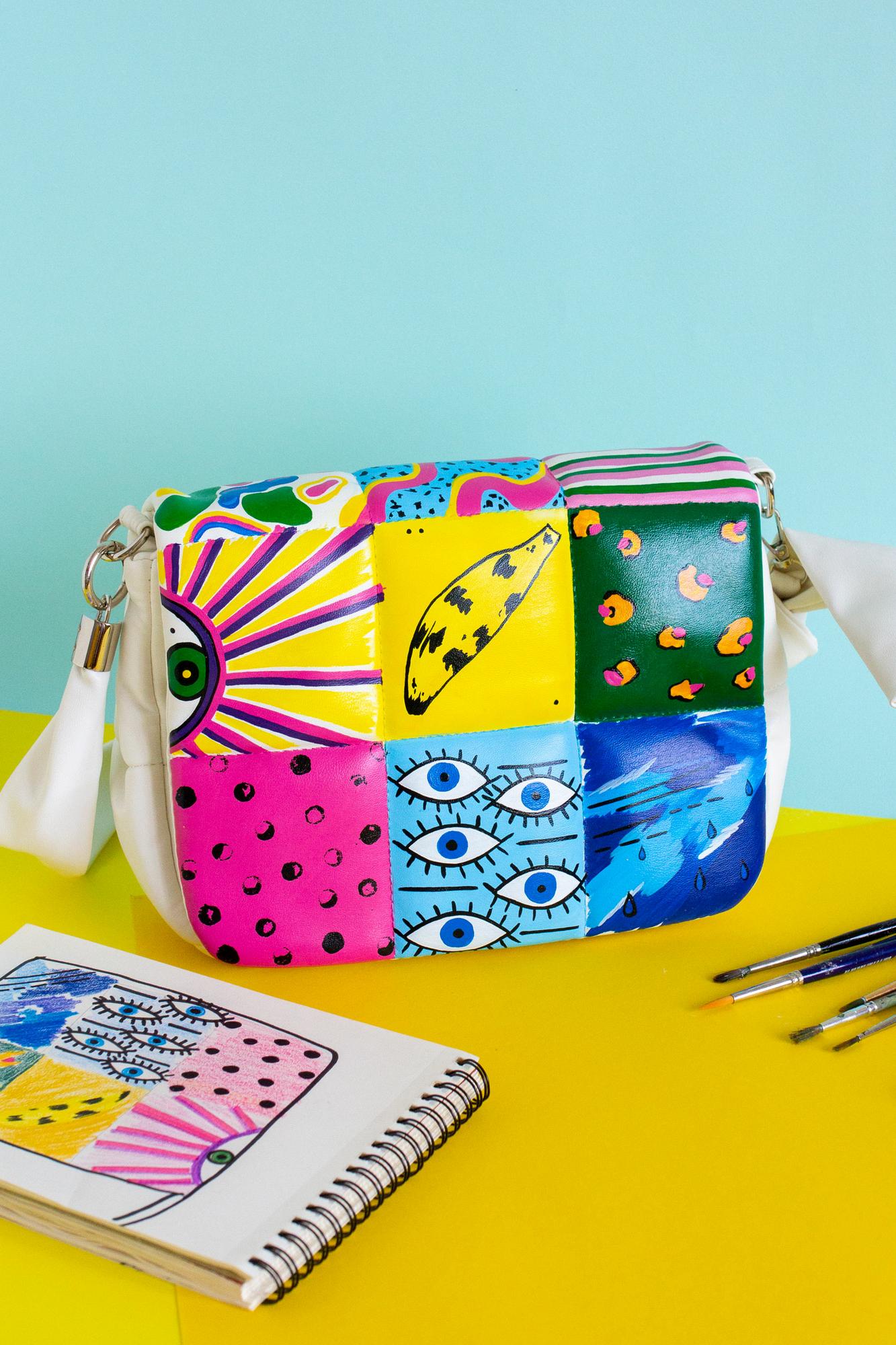 Сумка на плечо из искусственной кожи с ярким рисунком - Картинки