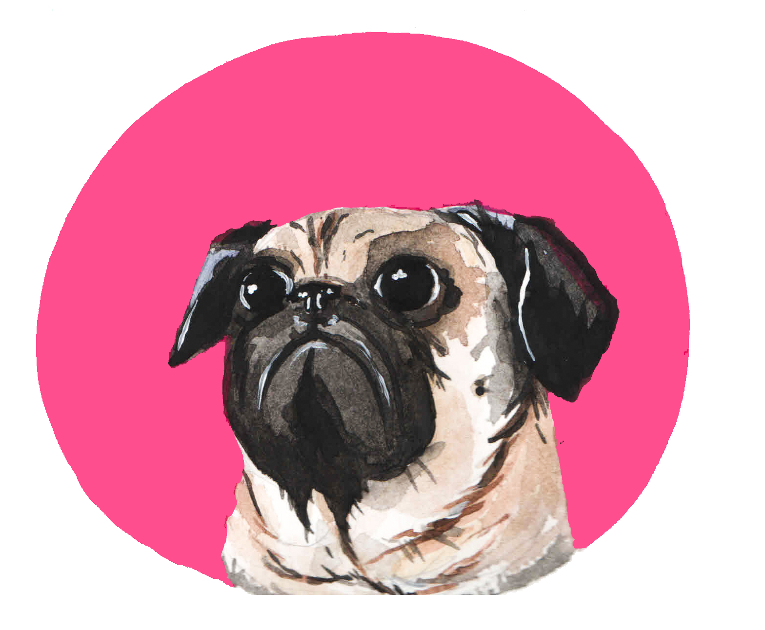 Худи или свитшот с росписью - Грустный Мопс