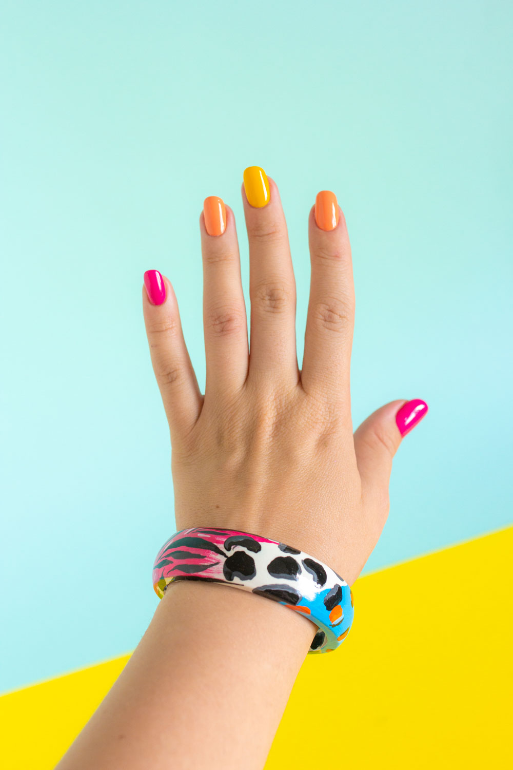 Браслет с росписью - Цветные текстуры