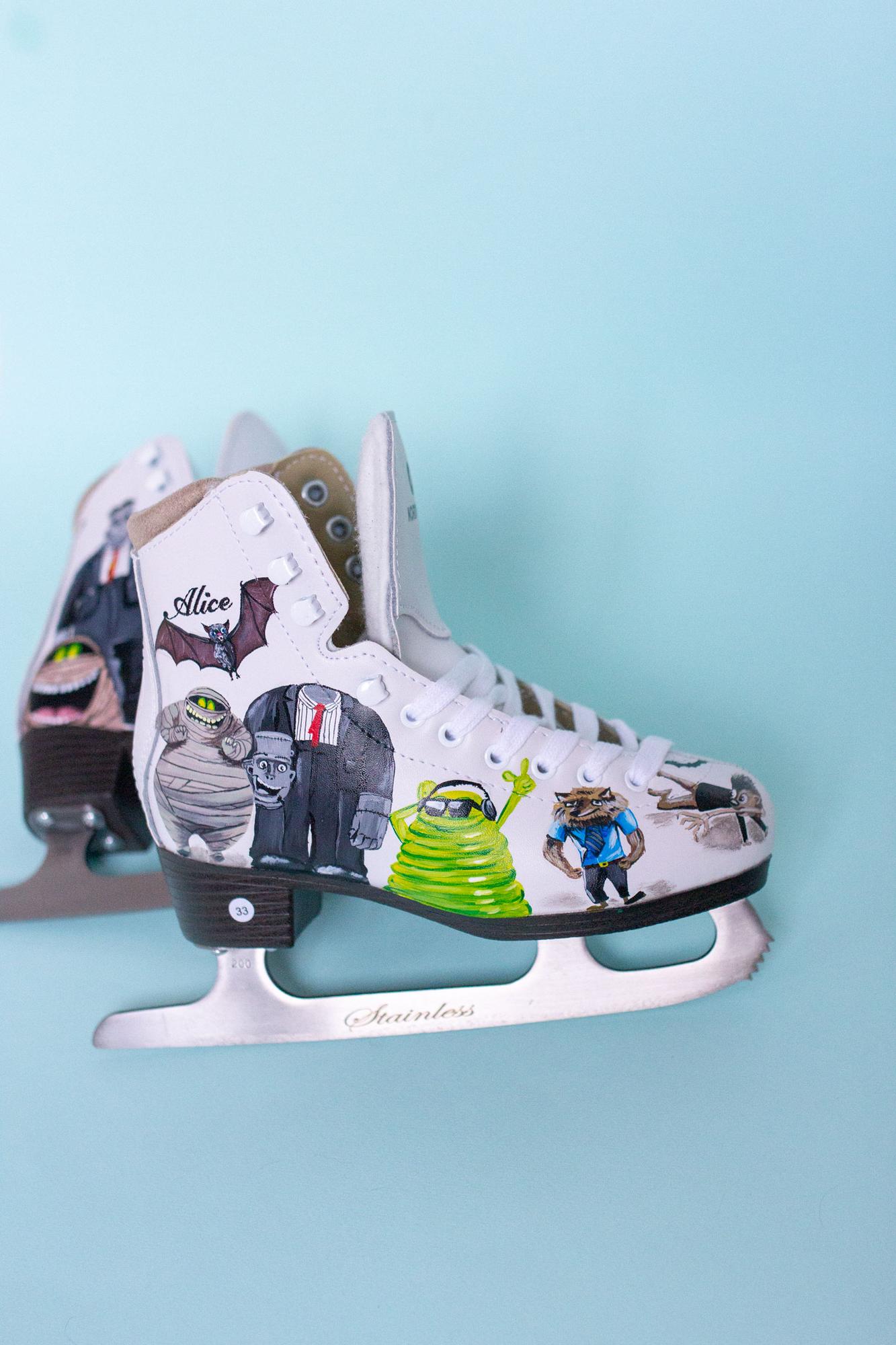 Роспись фигурных коньков - Монстры на каникулах