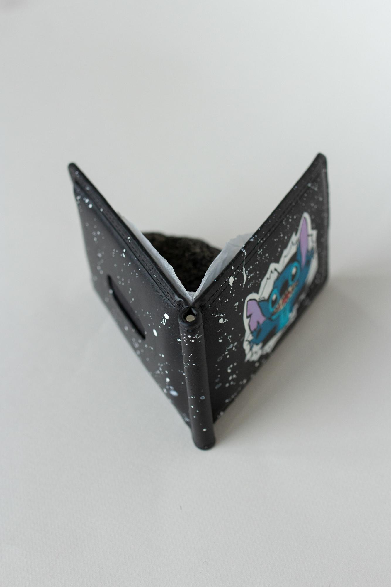 Черный зажим для денег - Стич