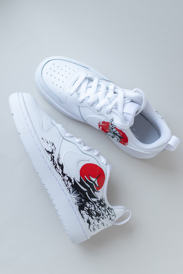 Кеды с росписью - Самурай. Котэ. Пагода