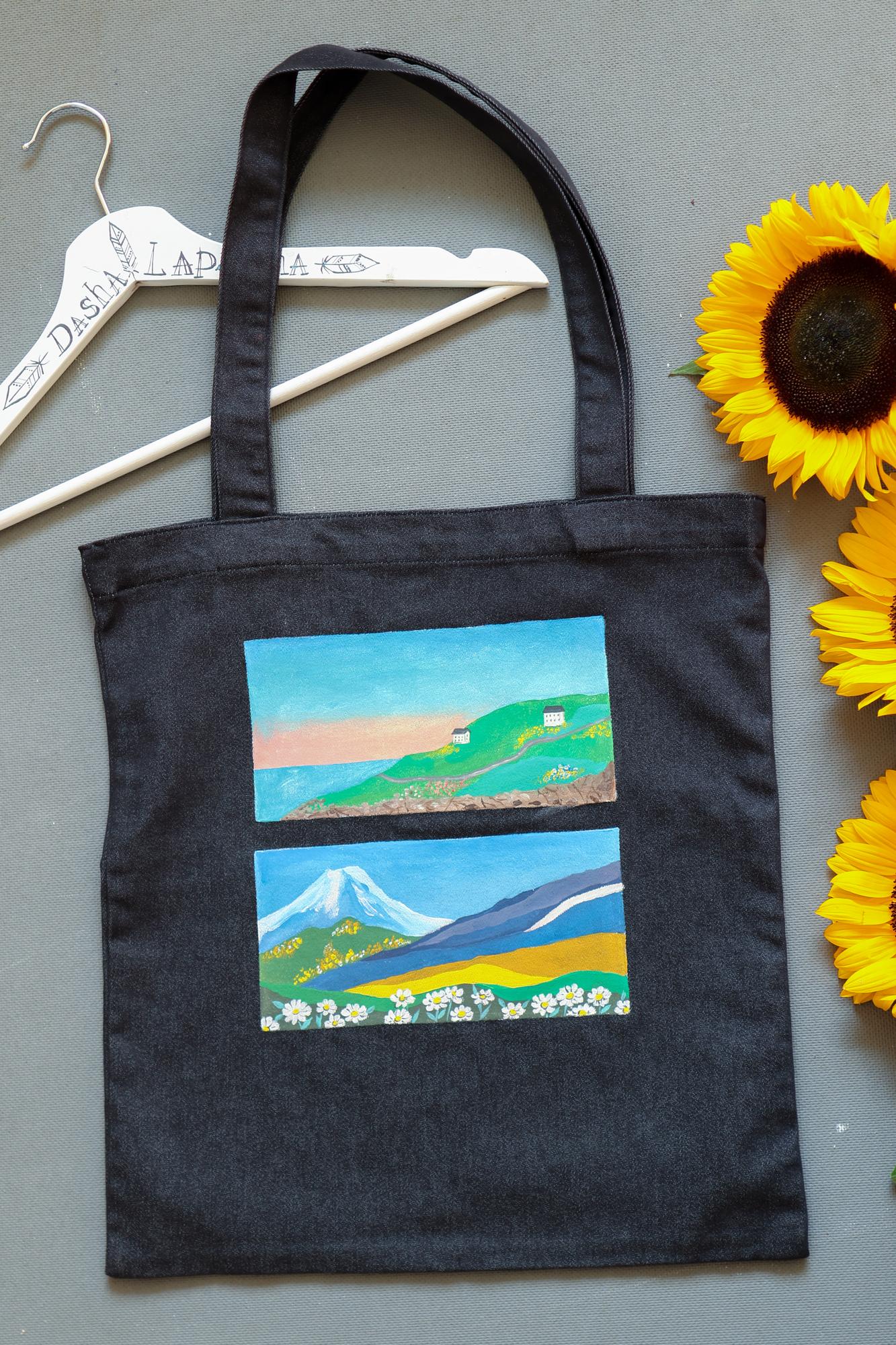 Cумка - шоппер с росписью - Может в горы?